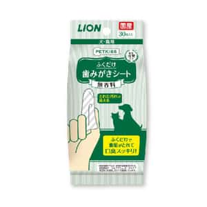 口腔護理 日本獅王LION Pet 寵物去牙垢潔齒布 30枚 (綠白直間)