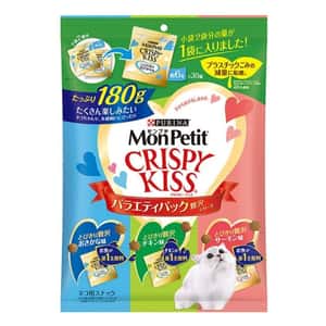 MonPetit 日本MonPetit Crispy Kiss 貓零食 貓脆餅 奢華魚肉雞肉及三文魚味 6g x 30袋 (藍綠粉紅)