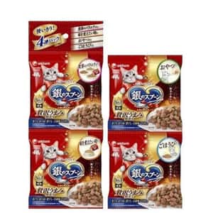 Unicharm Unicharm 貓零食 日本三星銀匙 貓脆餅 鰹魚及金槍魚 40g 4本入 (紅)