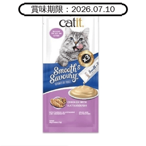 其他 Catit Smooth & Savoury 肉泥條 雞肉+柴魚乾 60g (15g x 4) (44402) (賞味期限 2026.07.10)