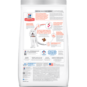 Hills Dry Dog Food Prefect Digestion Canine Adult 7+ Small Bite Chicken, Whole Oats & Brown Rice 3.5lb (606803) (圖片3)