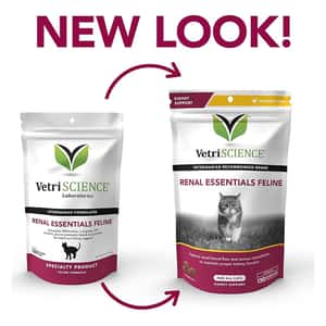 VetriScience VetriScience Renal Essentials Feline 120 Bite- Sized Chews   正面圖