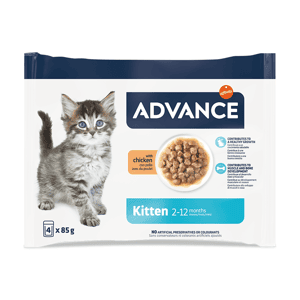 ADVANCE ADVANCE 貓濕糧 日常護理 幼貓配方 雞肉 85g X 4包 (964531) (新舊包裝隨機發貨)