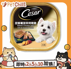 Cesar Cesar西莎 鋁罐狗罐頭 星級美饌系列 甜薯菠菜烤雞 100g (10408285)