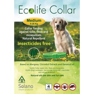 其他 Ecolife Collar 中型犬用天然驅蚤頸帶 白色 (EC105W) 