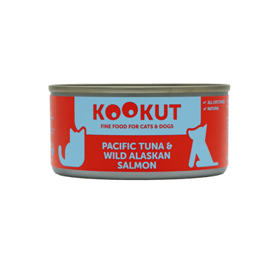 KOOKUT 貓狗罐頭 100% 天然 太平洋吞拿魚及阿拉斯加三文魚 150g (WCKUFA1017312) (貓狗共用)