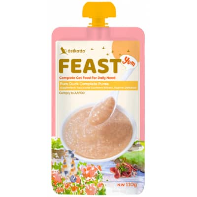 Astkatta Feast 冰島罐 貓濕糧 鮮肉盛宴營養主食包 純鴨鮮肉 110g (P00163)