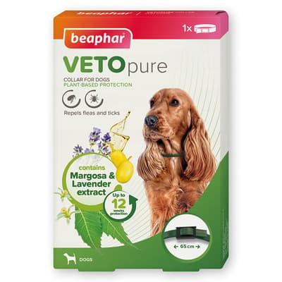 beaphar Dog VETO pure Natural Mosquito + Tick + Lice 3-in-1 Collar (17174)