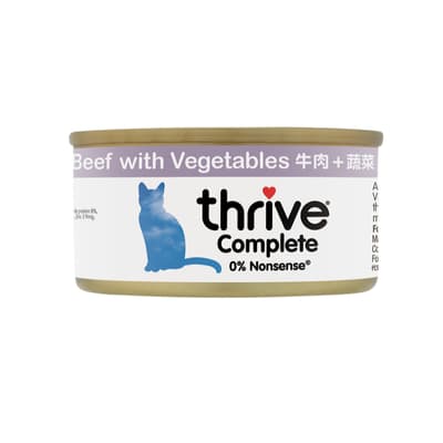 Thrive Cat Canned Food Crunchy Beef + Vegetables 75g (Light Purple) (T_C_B)