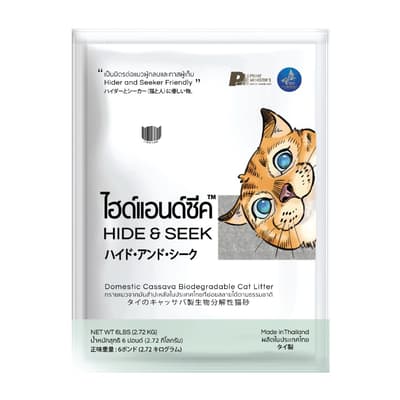 HIDE & SEEK Thai Natural Cassava Eco-Friendly Biodegradable Cat Litter Original 6L