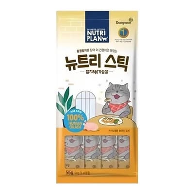 Nutriplan 貓肉泥 營養企劃 韓國肉泥餐包 雞肉及吞拿魚 14g 4本 (64802) (FK CIAO) - 限時優惠