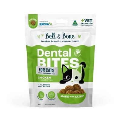 Bell & Bone Cat Dental Treats Chicken & Blueberry Natural Dental Bites 80g (BB_C_C)