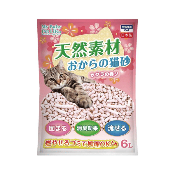 My Baby Pet Life 天然 豆腐貓砂 櫻花香味 6L (新包裝) (90701714) (圖片1)