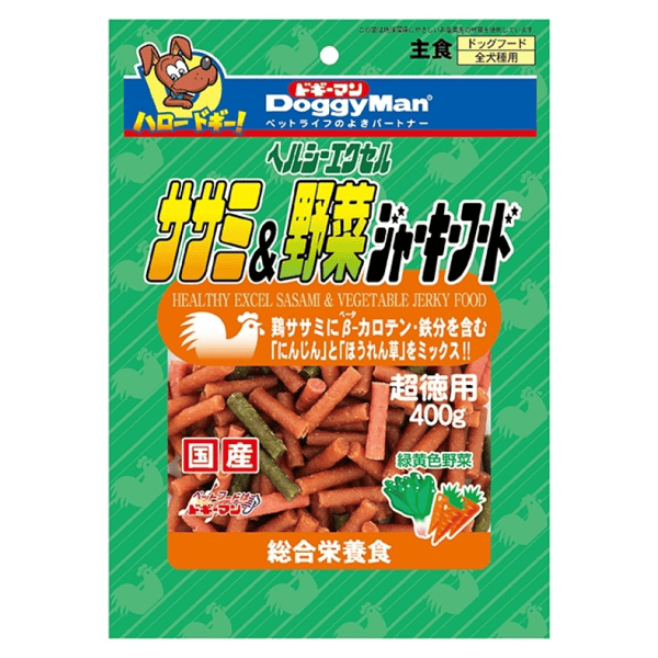 DoggyMan 日本狗零食 雞肉野菜切條 400g (圖片1)