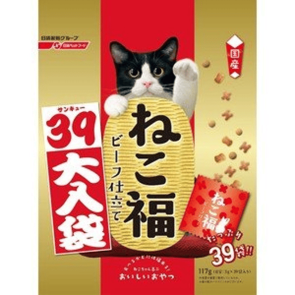 日本Petline 貓脆餅福袋 牛肉味 117g (3g*39袋入) (金紅) (圖片1)