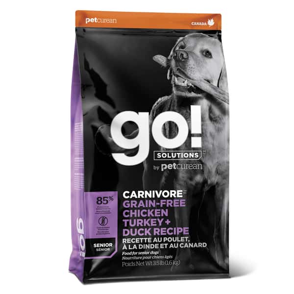 GO! GO! SOLUTIONS 無穀物狗糧 活力營養系列 老齡犬配方 雞肉火雞鴨肉 12lb 12lb  正面圖