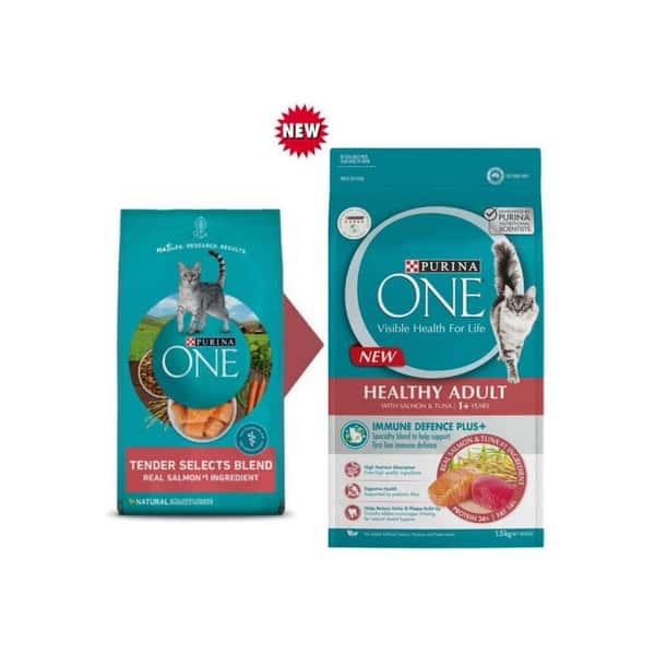 Purina Purina ONE 成貓糧 三文魚及吞拿魚配方 6kg 或 6kg 正面圖