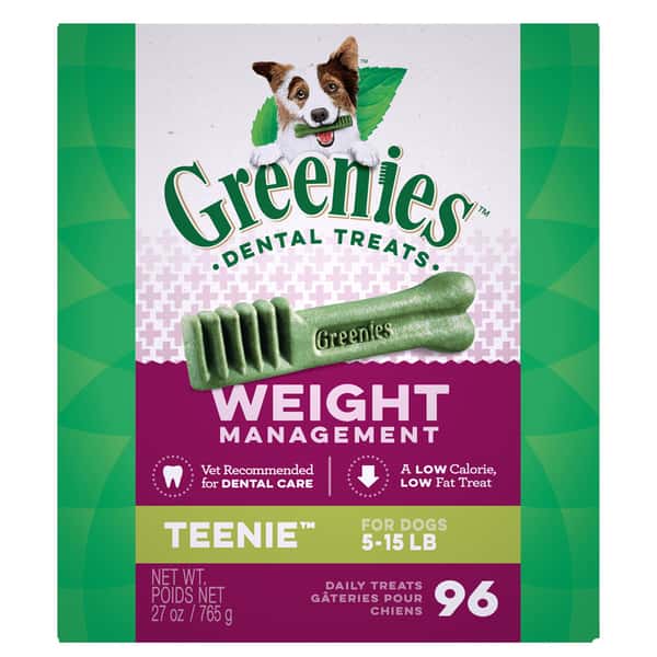Greenies 狗零食 WM Teenis 體重管理潔齒骨 的骰犬用 96支 27oz (圖片1)