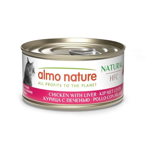 Almo Almo Nature HFC 貓罐頭 天然系列 雞肉+雞肝 70g 70g  正面圖