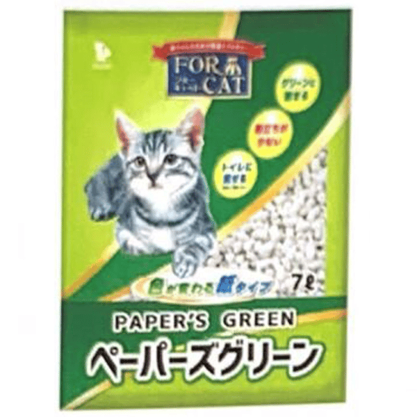 For Cat Paper's Green 日本凝結 紙貓砂 綠茶味 7L (PPGR) (圖片1)