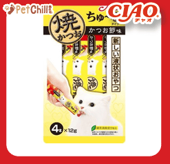 CIAO 肉泥 貓零食 燒鰹魚醬木魚肉醬 12g 4本入 (4R-104) (圖片1)