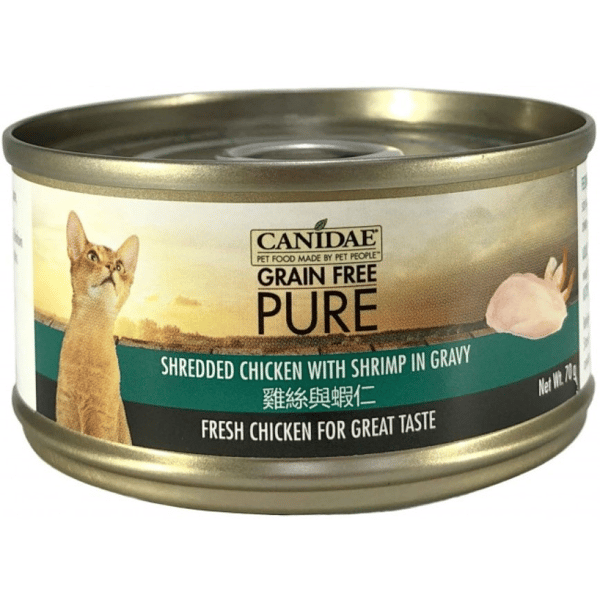 CANIDAE CANIDAE 咖比 PURE 貓罐頭 雞絲及蝦仁 70g 70g  正面圖