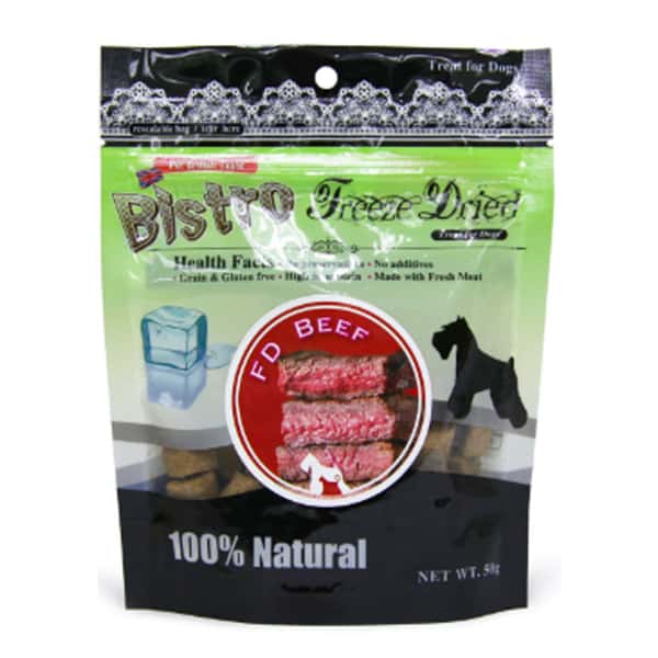 Bistro Bistro Freeze Dried 狗零食 脫水牛肉 原味 50g 50g  正面圖