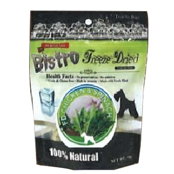 Bistro Bistro Freeze Dried 狗零食 脫水雞肉 菠菜 50g 50g  正面圖