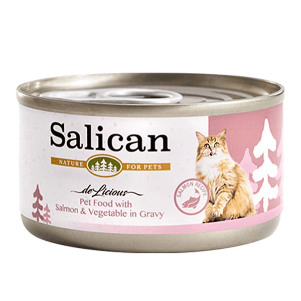 Salican 貓罐頭 肉汁三文魚+蔬菜 85g (002883) (圖片1)