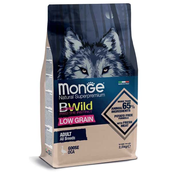 Monge Bwild 狗糧 低穀物野生系列 成犬配方 鵝肉 15kg 或 (6包2.5kg夾袋) (MO6045) (圖片1)