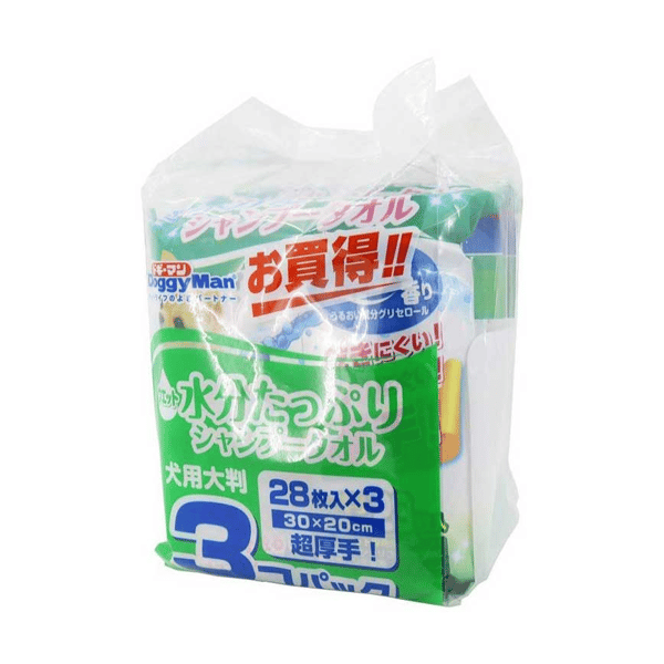 DoggyMan 日本狗用品 愛犬用清潔濕紙巾 28枚 1袋3包 (圖片1)