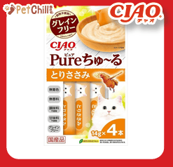 CIAO 肉泥 貓零食 Churu Pure 無添加雞肉肉醬 14g 4本入 (SC-324) (圖片1)