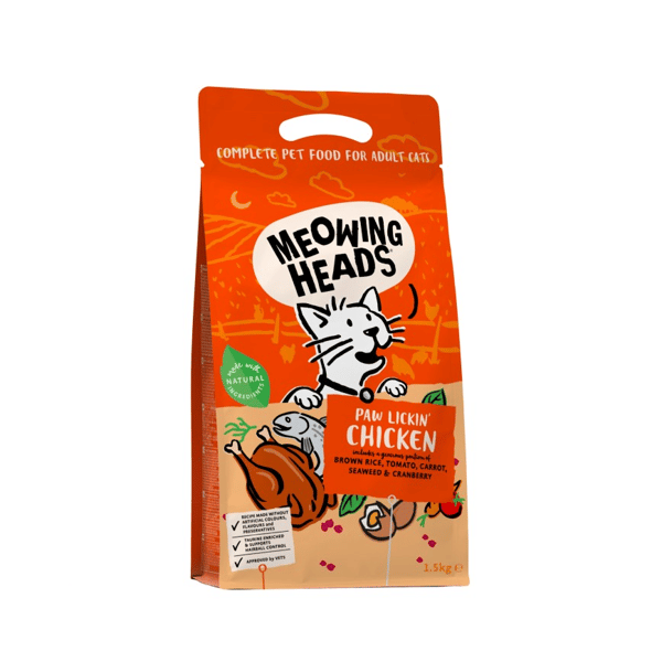 Meowing Heads 貓糧 全天然成貓配方 雞肉及鮮魚 1.5kg (MHC15) (深橙) (圖片1)