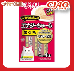 CIAO CIAO 肉泥 貓零食 2倍強化 高能量吞拿魚雞肉醬 14g 4本入 14g  正面圖
