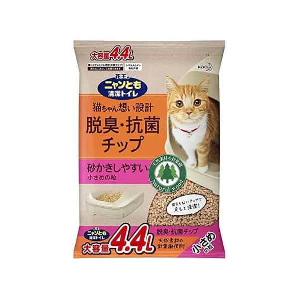 日本花王脫臭抗菌小粒 日本花王脫臭抗菌小粒 木貓砂 4.4L 4L  正面圖