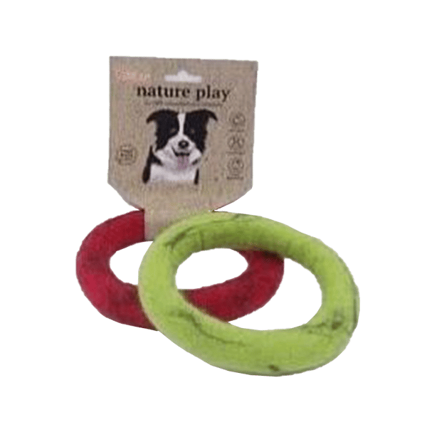 Billipets Dog Toys New Zealand Natural Wool Fuzzy Ring Red Ø15cm (NS-1676 RED) (圖片1)