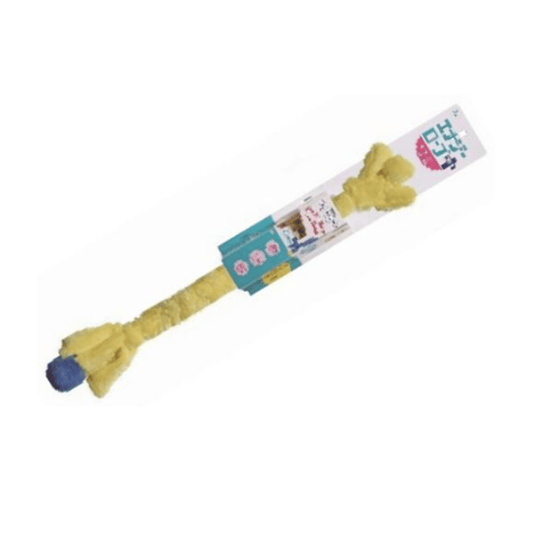 Kyoritsu Shokai 狗玩具 柔軟毛絨能量繩玩具 小狗專用 黃色 70cm (NS-7831S) (圖片1)