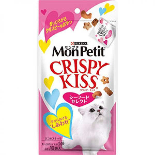 日本MonPetit Crispy Kiss 貓零食 貓脆餅 海鮮綜合味 30g (粉紅) (圖片1)
