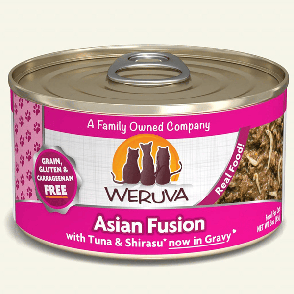 WeRuVa 貓罐頭 主食罐 野生吞拿魚及日式白飯魚 156g (桃紅) (001816) (圖片1)