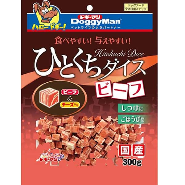 DoggyMan 日本狗零食 日本國產狗狗小食 骰仔牛肉方粒 300g (圖片1)