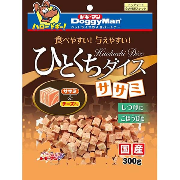 DoggyMan 日本狗零食 日本國產狗狗小食 骰仔雞肉方粒 300g (圖片1)