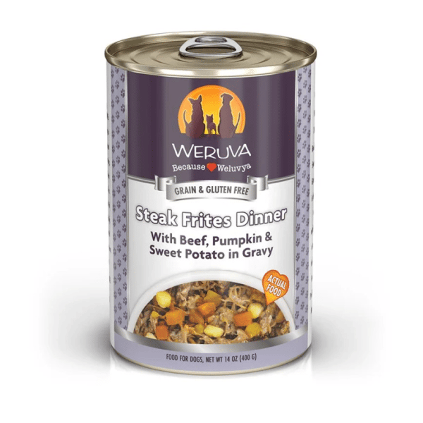 WeRuVa 狗罐頭 經典系列 澳洲牛肉+南瓜+甘薯 Steak Frites 400g (深紫) (002617) (圖片1)