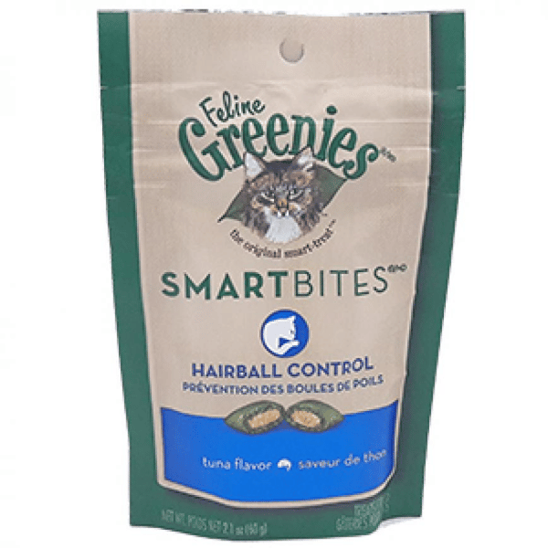 美國Greenies Smart Bites 貓咪夾心餅 去毛球吞拿魚味 60g (圖片1)