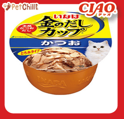 CIAO CIAO 貓罐頭 日本金湯鰹味杯 鰹魚味 70g 70g 正面圖