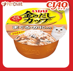 CIAO 貓罐頭 日本金湯鰹味杯 金槍魚．蟹味 70g (圖片1)