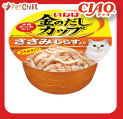 CIAO CIAO 貓罐頭 日本金湯鰹味杯 雞肉.銀魚味 70g 70g 正面圖