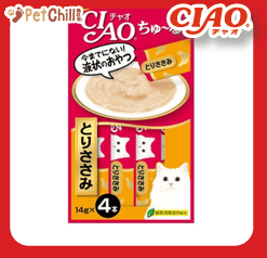 CIAO CIAO 肉泥 貓零食 雞肉肉醬 14g 4本入 14g  正面圖