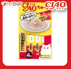 CIAO 肉泥 貓零食 雞肉+蟹肉醬 14g 4本入 (金令) (4SC-76) (圖片1)