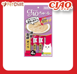 CIAO CIAO 肉泥 貓零食 金槍魚消便臭配方肉醬 14g 4本入 14g  正面圖