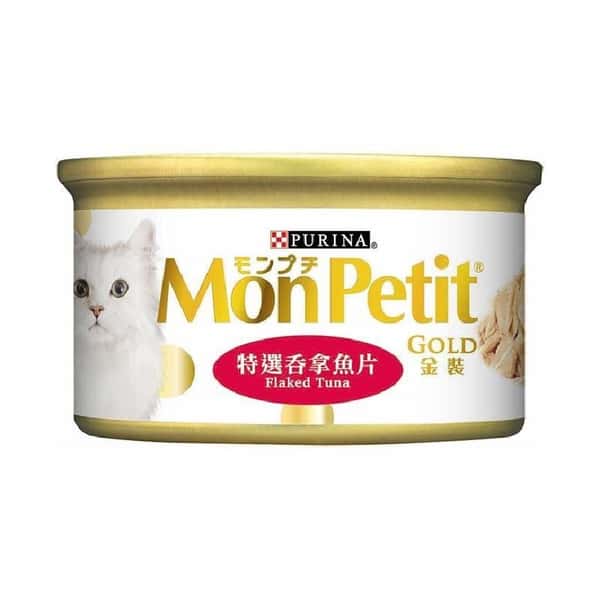 MonPetit MonPetit 貓罐頭 金裝系列 金裝特選吞拿魚片 85g 85g  正面圖